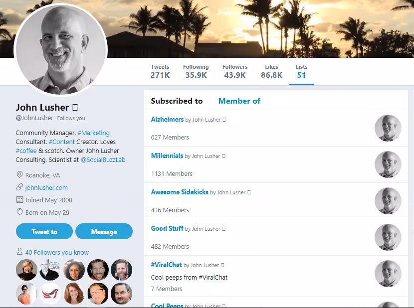 15 Twitter Marketing Tips That Will Make You a Twitter Maestro 6 twitter-lists-john-lusher