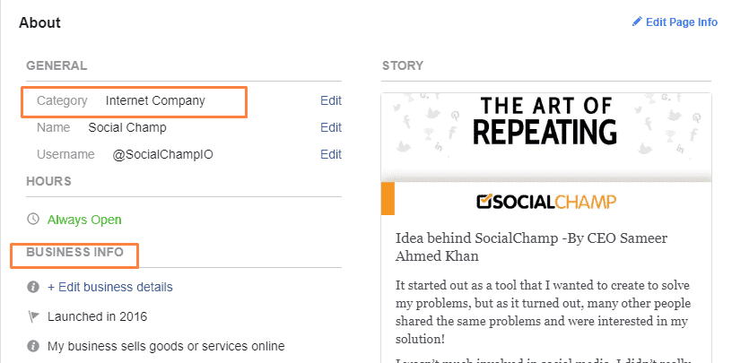 Facebook Business Page