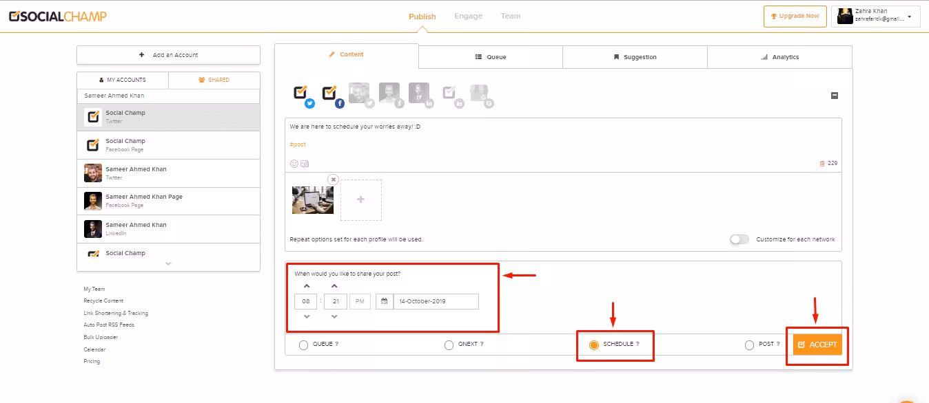 How To Schedule Multiple Posts On Social Media 6 Social champ Schedule