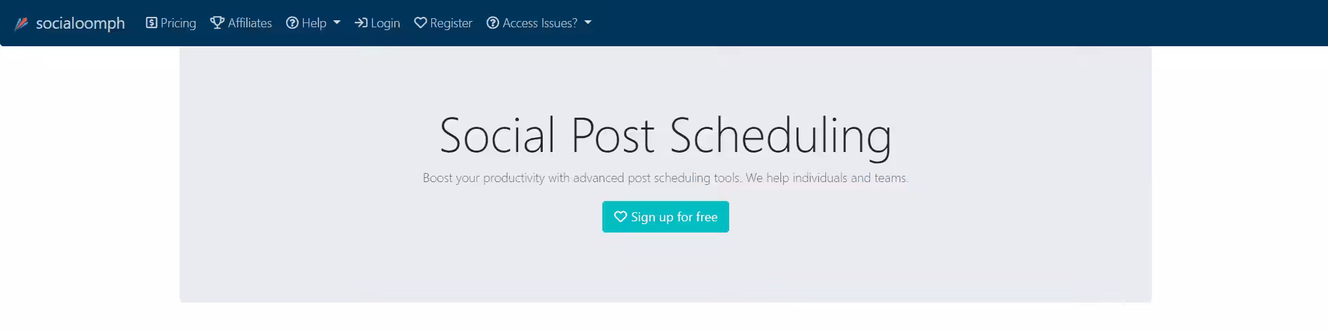 Buffer Pricing in 2026: Plans, Costs, and Best Alternatives 9 SocialOomph Dashboard