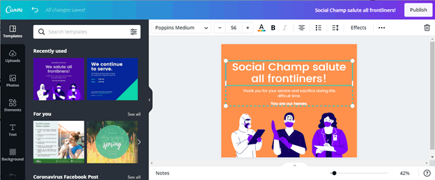 Social Champ & Canva – The New Beginning 5 Creating post on canva