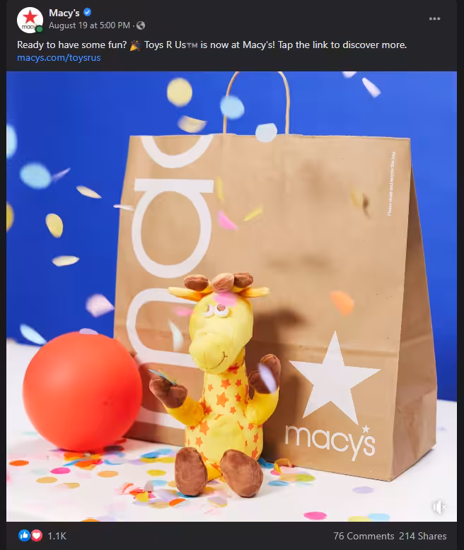 40 Interactive Facebook Post Ideas to Fuel Your Campaigns 13 Toys are us - macys