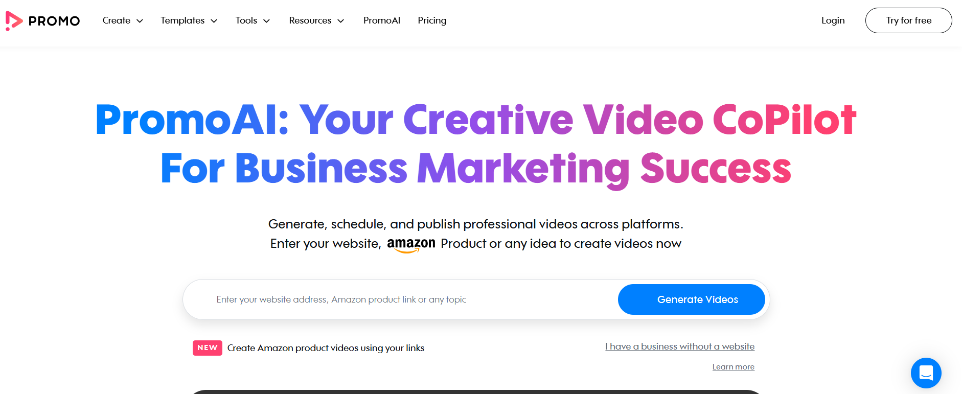 Promo.com’s Landing Page