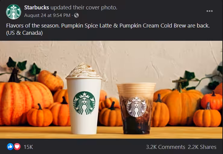 40 Interactive Facebook Post Ideas to Fuel Your Campaigns 11 starbucks