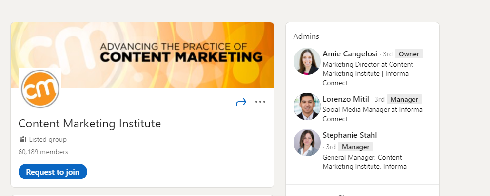 The Definite Guide To Using LinkedIn Groups for Business 4 Content marketing institute group
