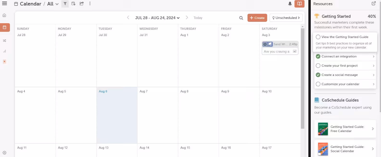 10+ Effective Social Media Automation Tools, Pricing, and Benefits 14 CoSchedule's dashboard
