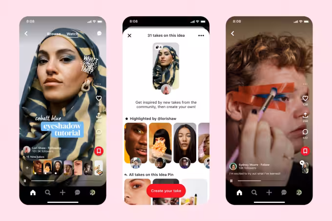 Pinterest ‘Watch’ Tab and ‘Takes’ 