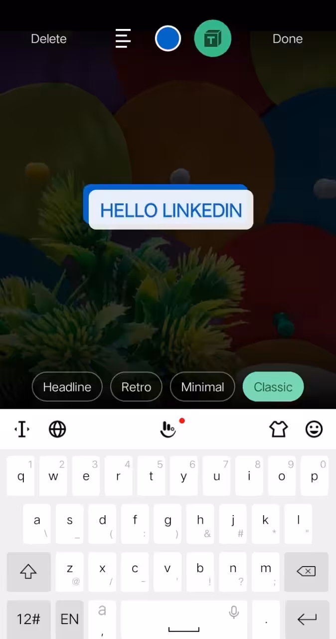 Linkedin text video