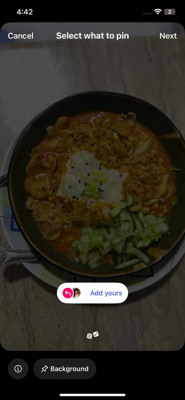 Example of an “Add yours” Story 