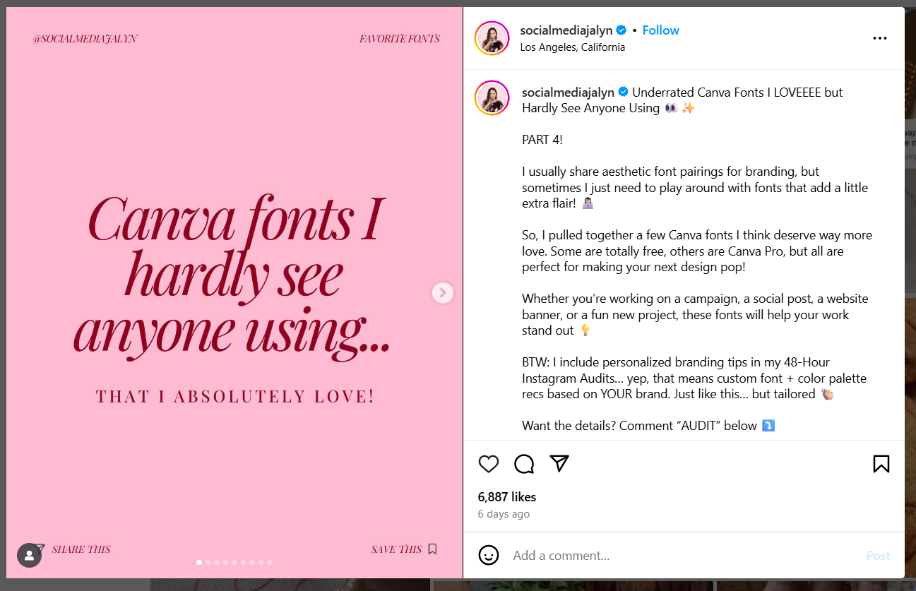 Example of an Instagram Carousel With Headline