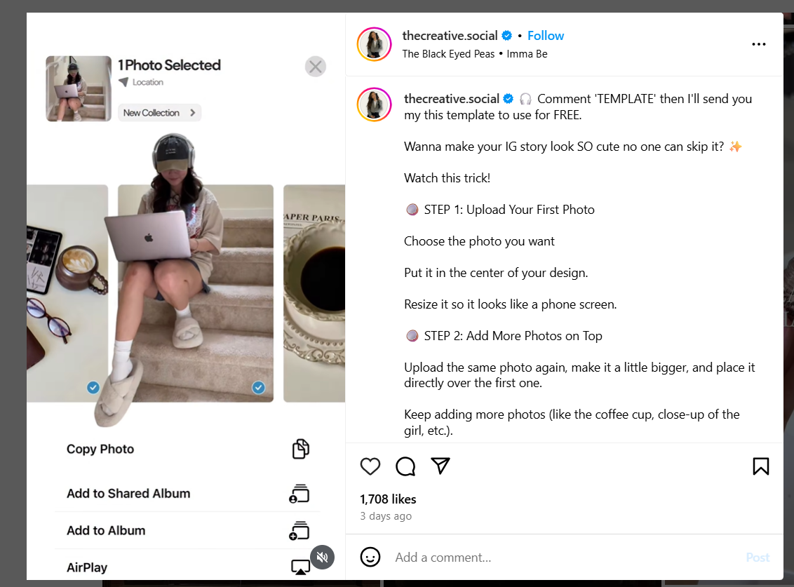 Example of an Instagram Save-Worthy Post 