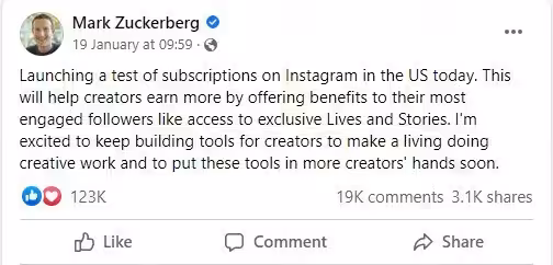 12 Effective Ways to Use Instagram for Small Business 21 Mark Zuckerberg Tweet