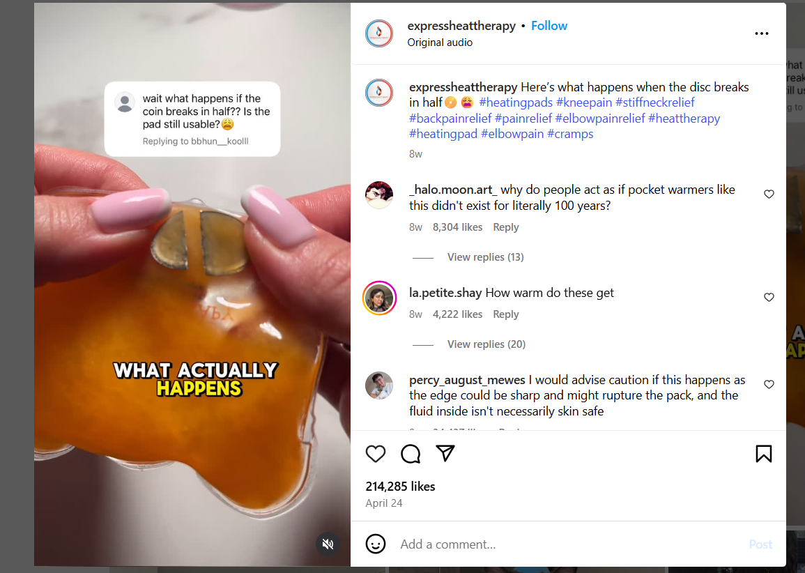 Instagram Reel With Comments as Topics