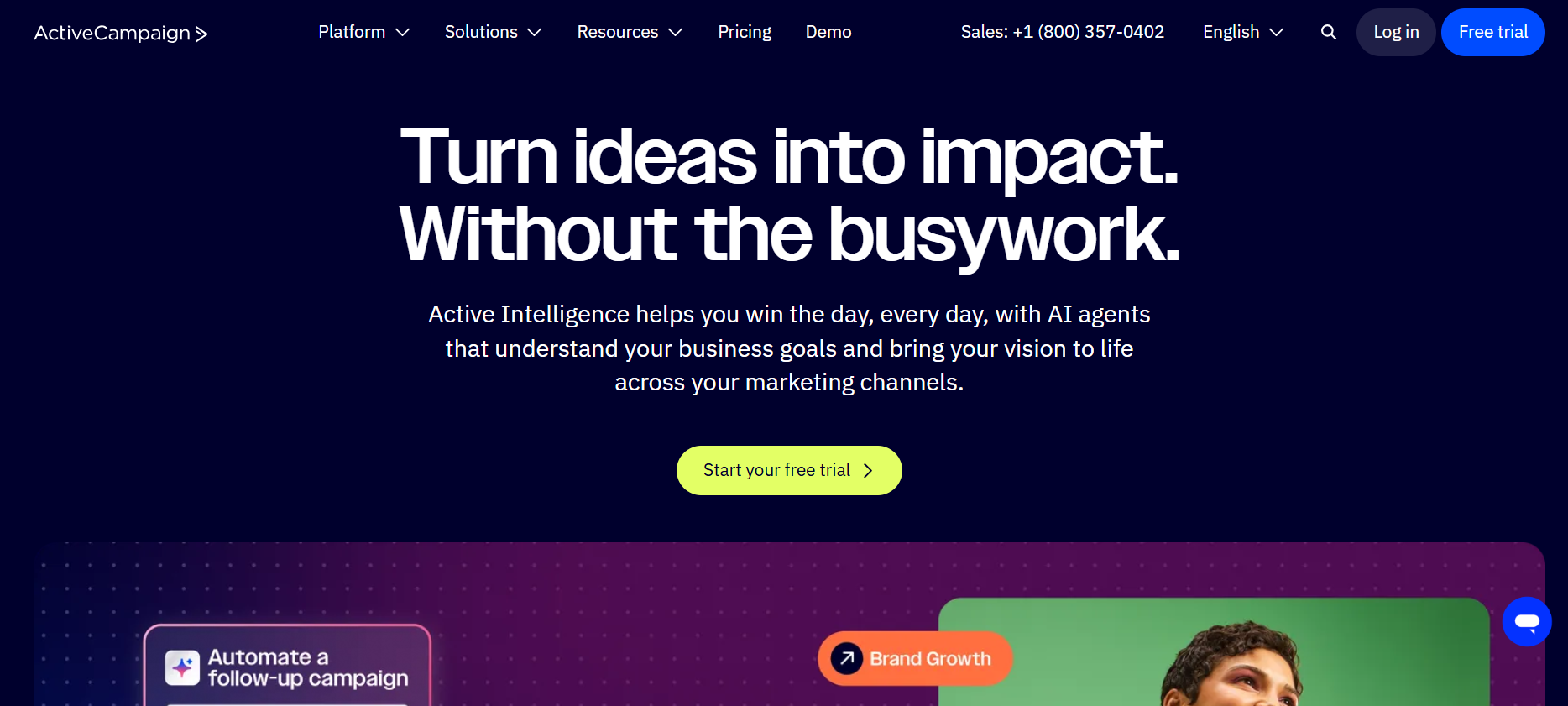 ActiveCampaign Homepage