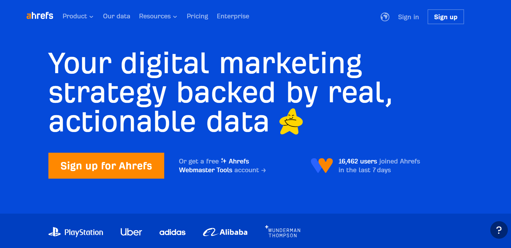 Ahrefs Landing Page