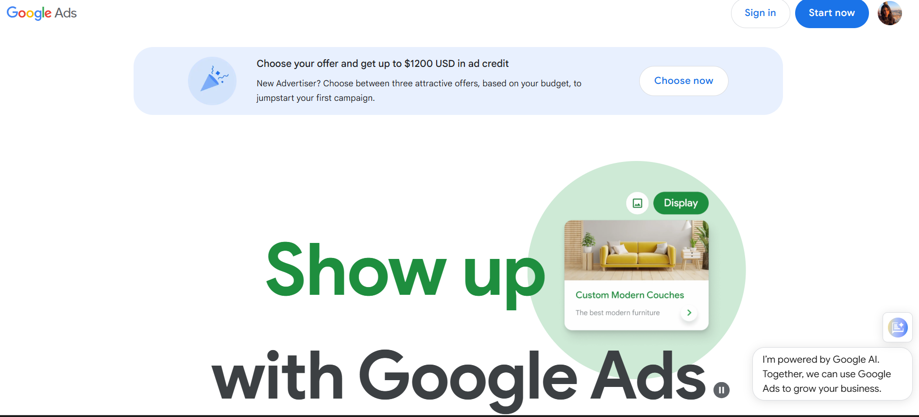 Google Ads Homepage