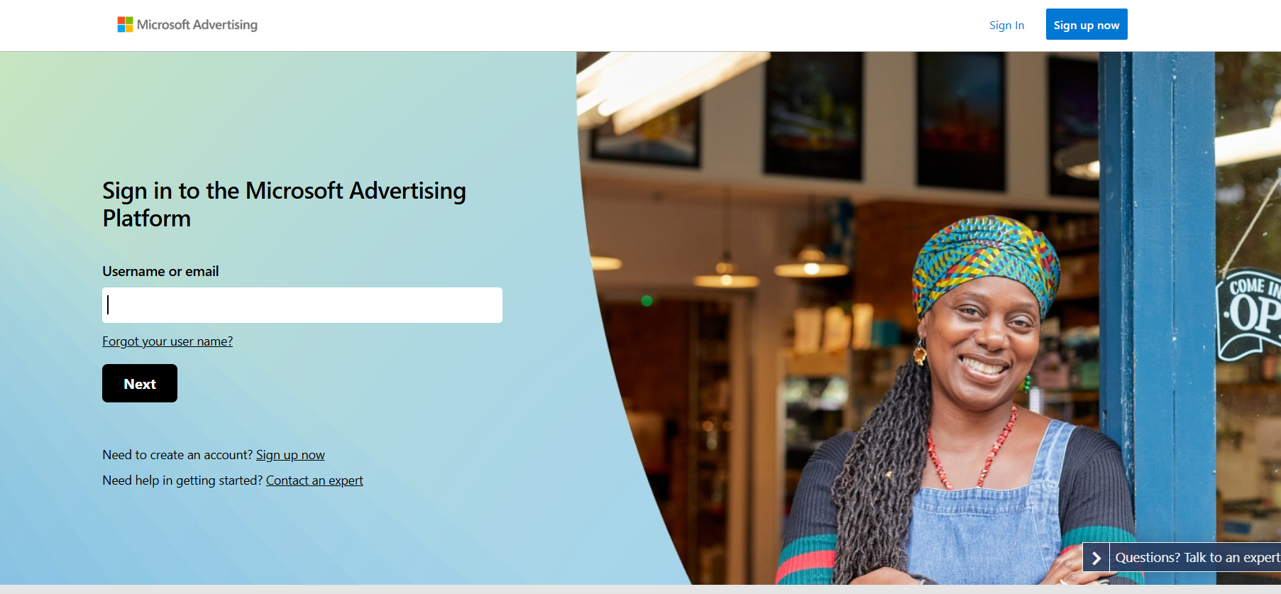 Microsoft Advertising Homepage