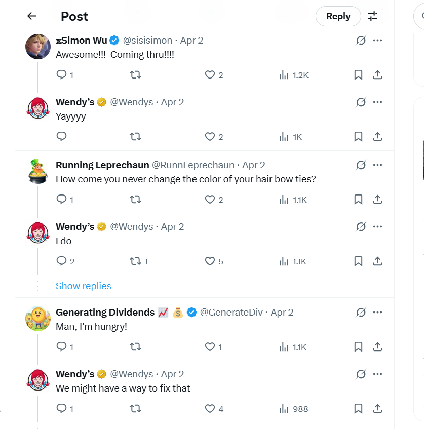 snapshot of interaction on twitter