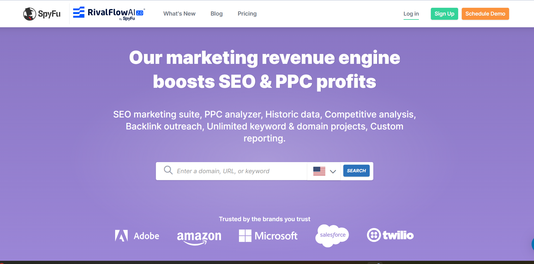 Spyfu Homepage