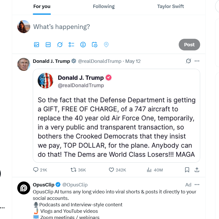 twitter for you tab