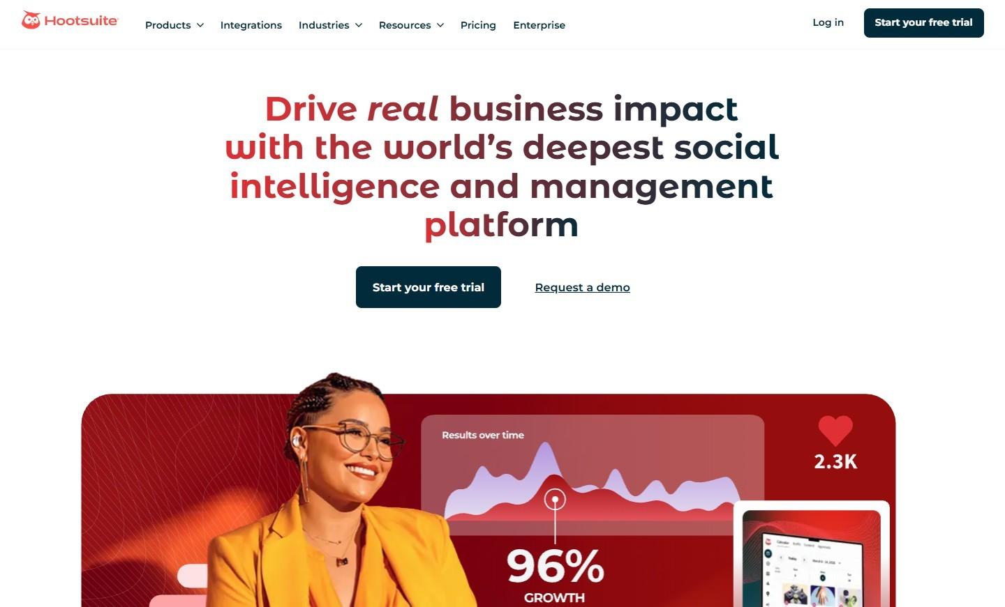 Hootsuite's Landing Page