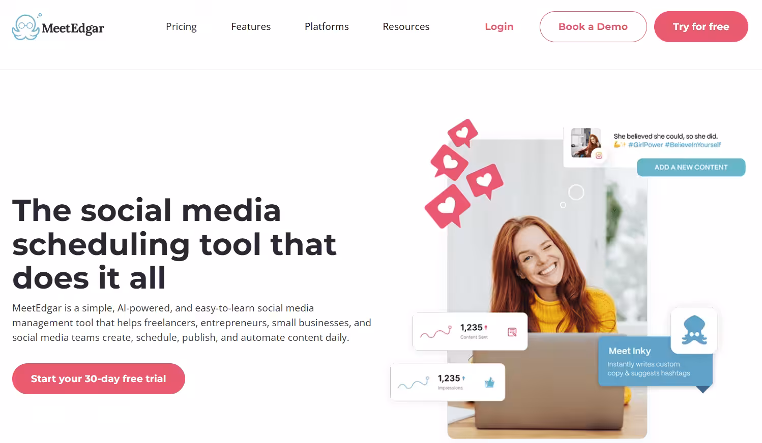 Hootsuite Pricing 2026: Plans, Features & Costs Analysis 10 MeetEdgar’s Landing Page