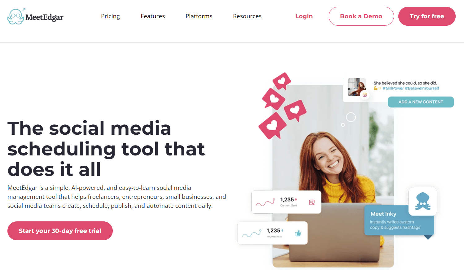 MeetEdgar’s Landing Page