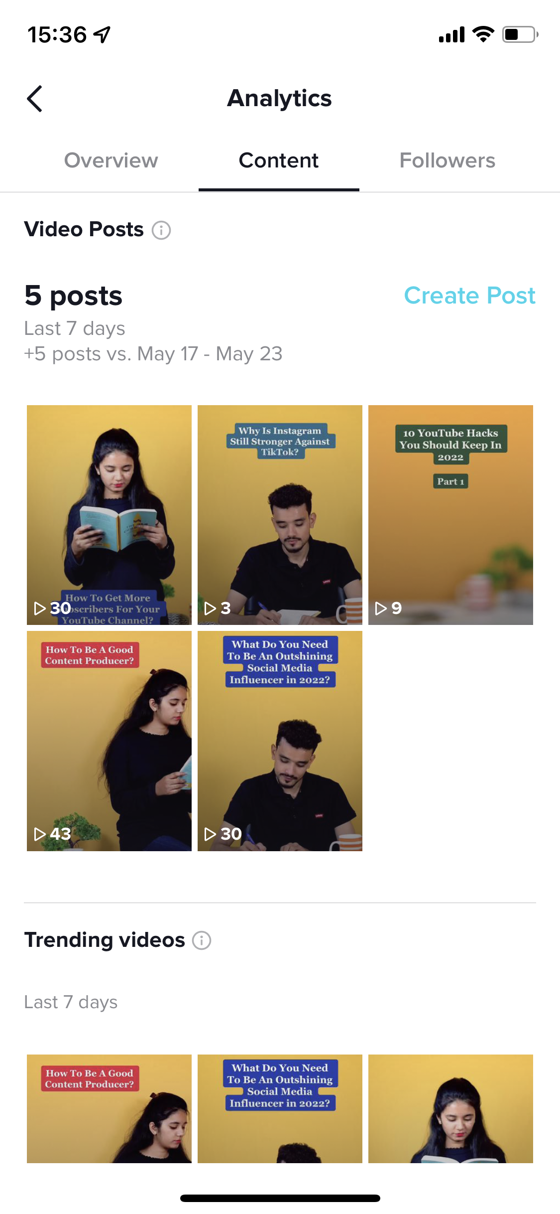 TikTok content analytics