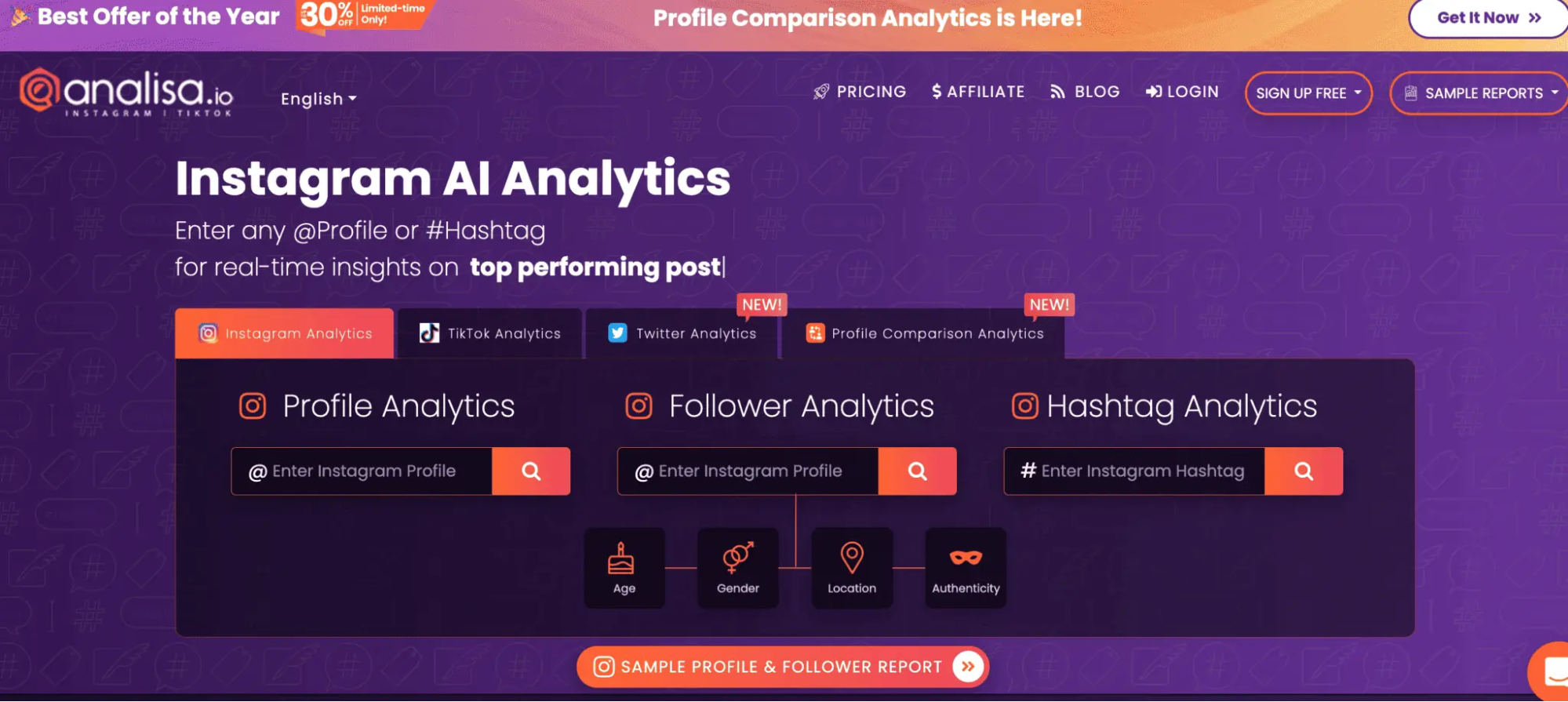 Analisa’s Landing Page