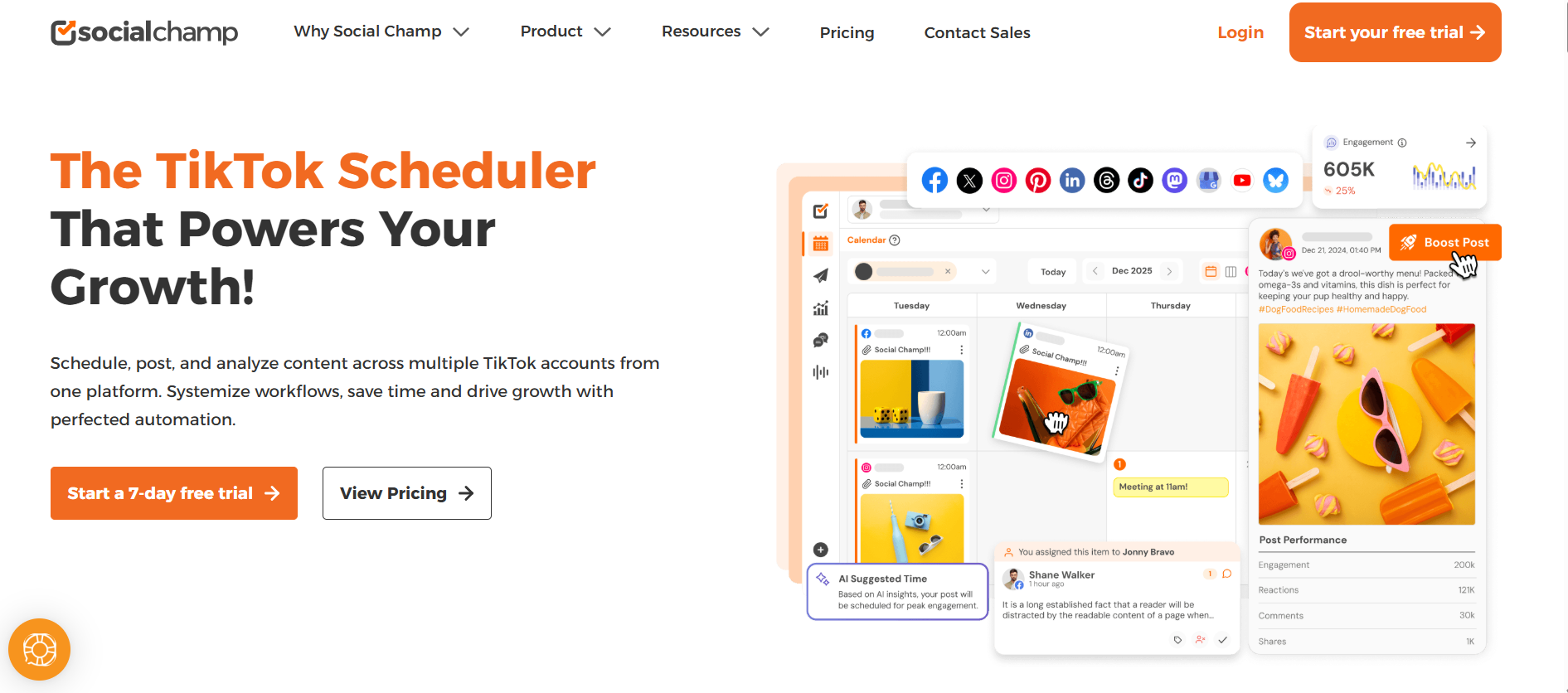 Social Champ’s TikTok Scheduler