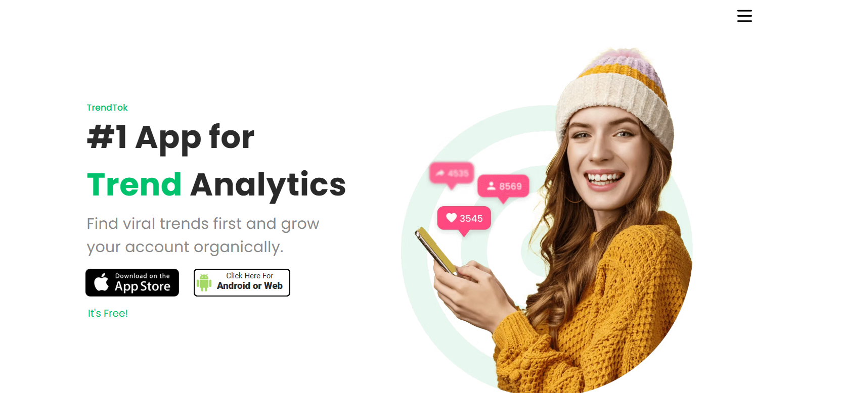 TrendTok’s Landing Page
