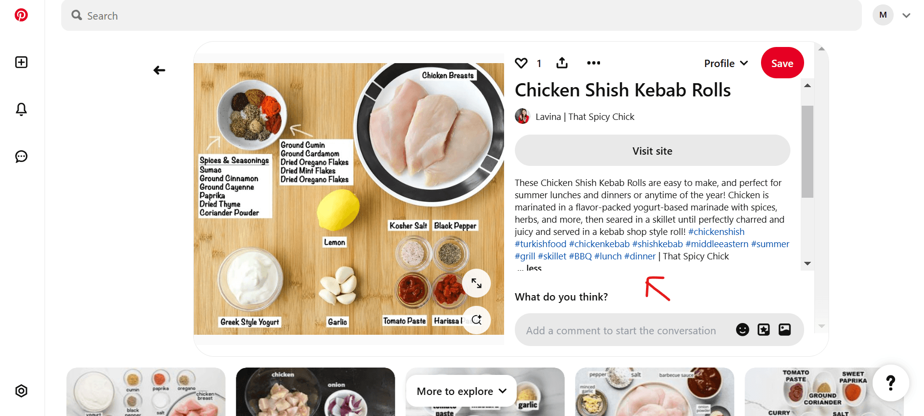 using hashtags in pin descriptions