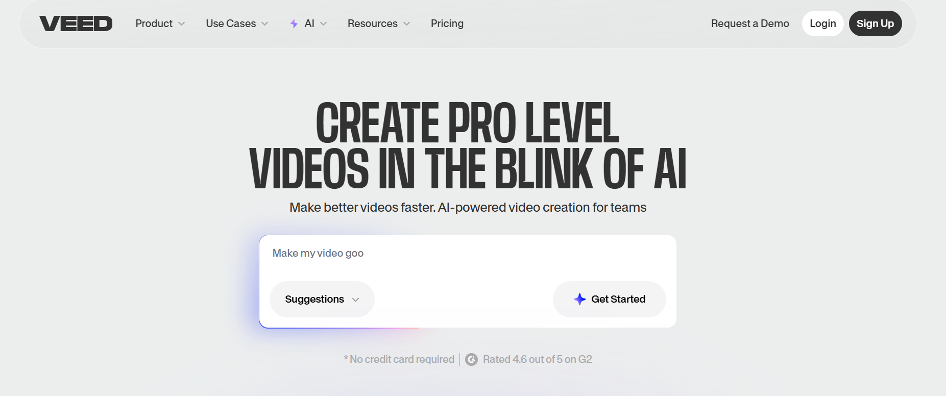 Veed’s Landing Page
