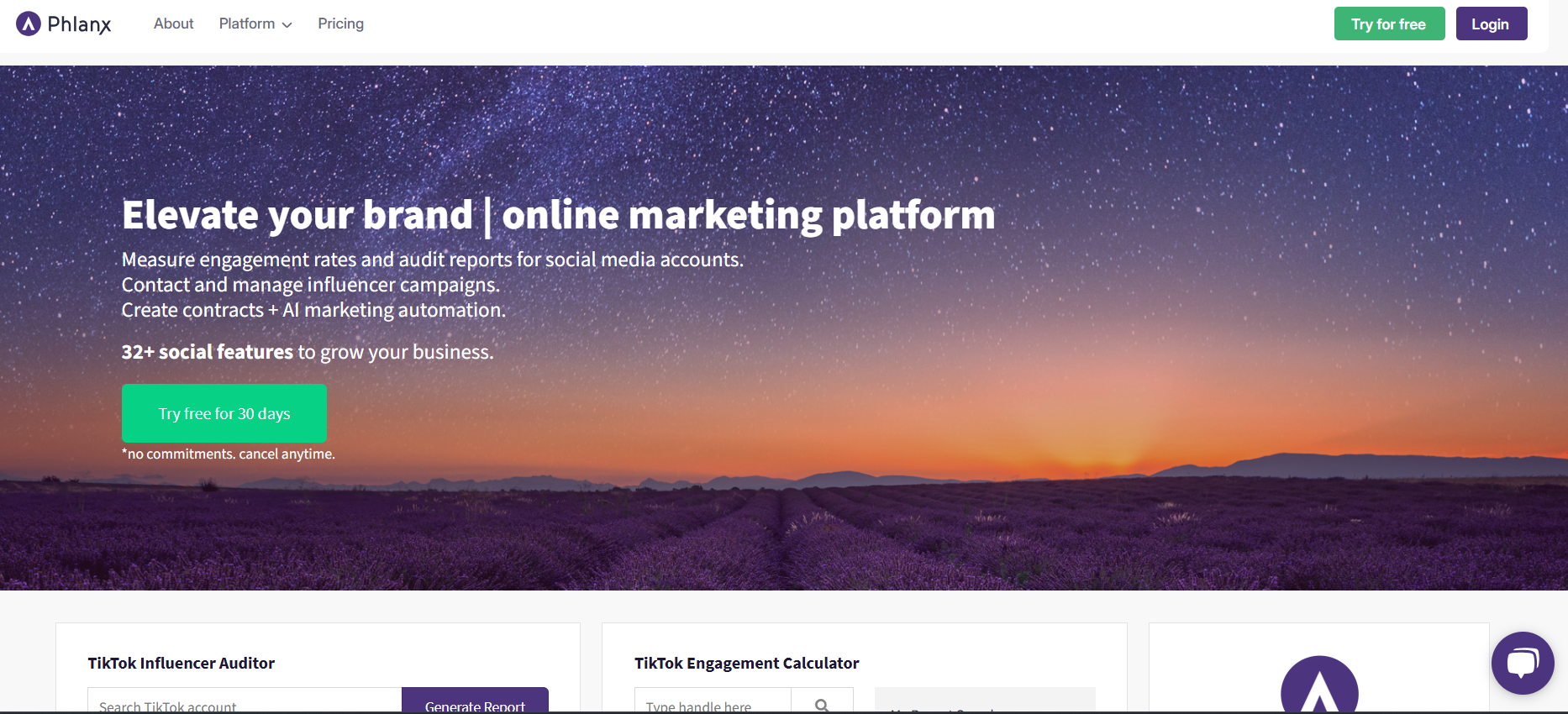 Phlanx’s Landing Page