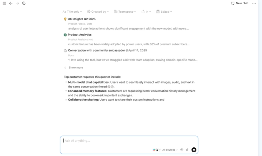 Notion AI’s Dashboard
