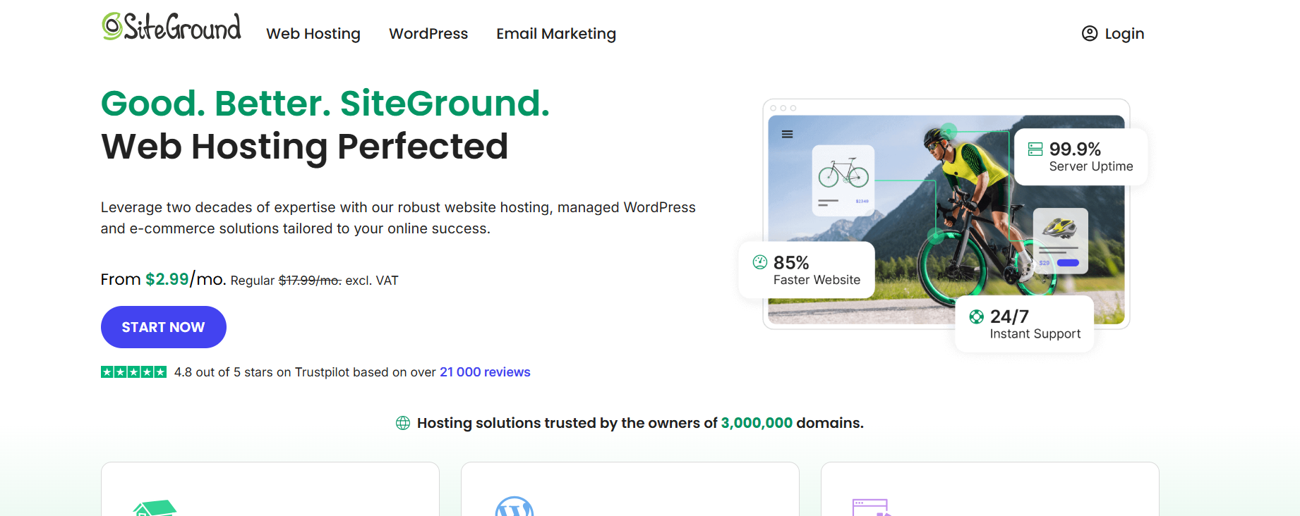 SiteGround’s Homepage