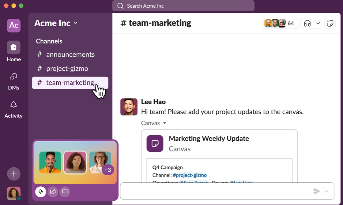 Slack’s Dashboard