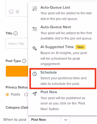 Select "Schedule"