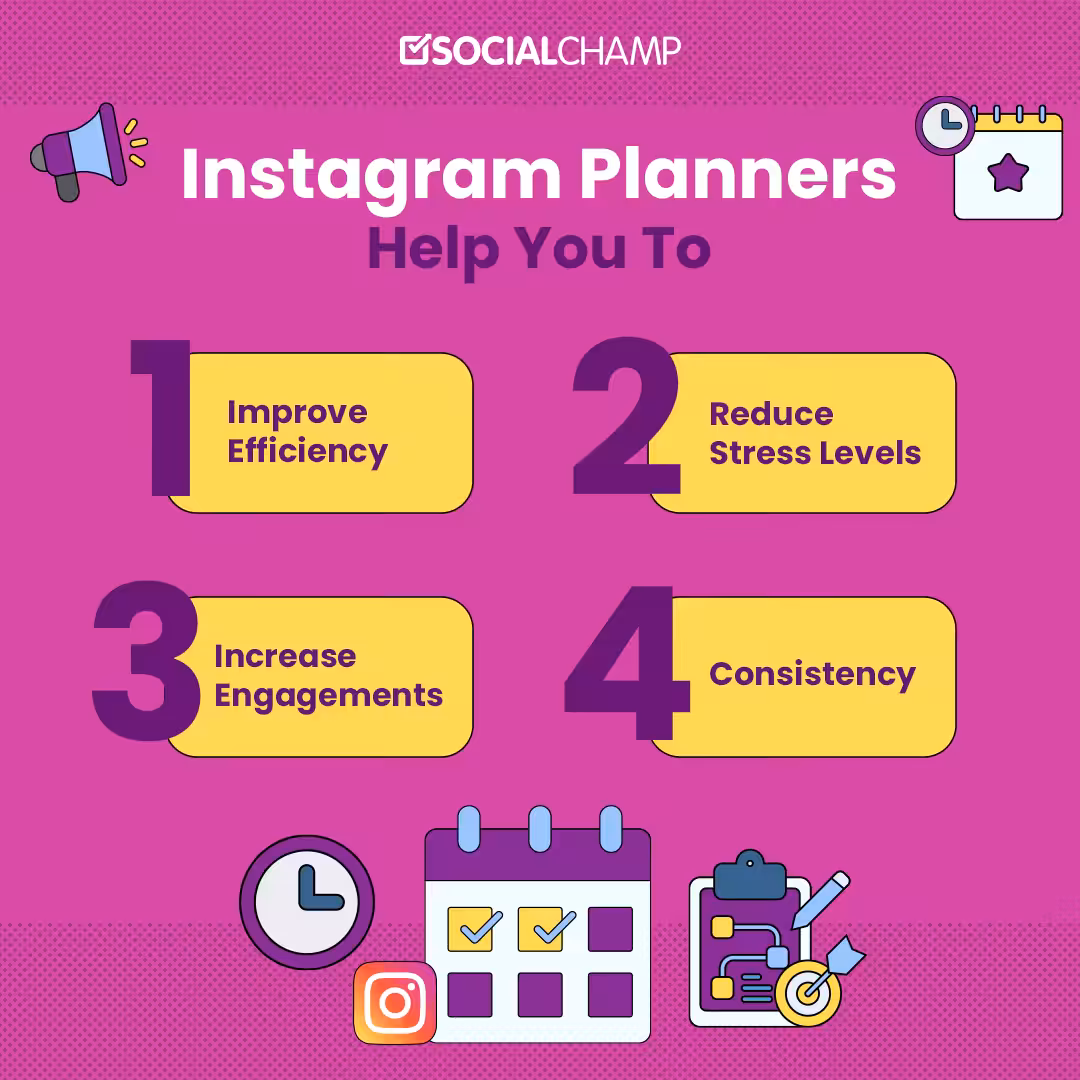 How Instagram Planners Can Transform Your Feed Aesthetics in 2026 6 An Infographic Showing the Benefits of Instagram Planners