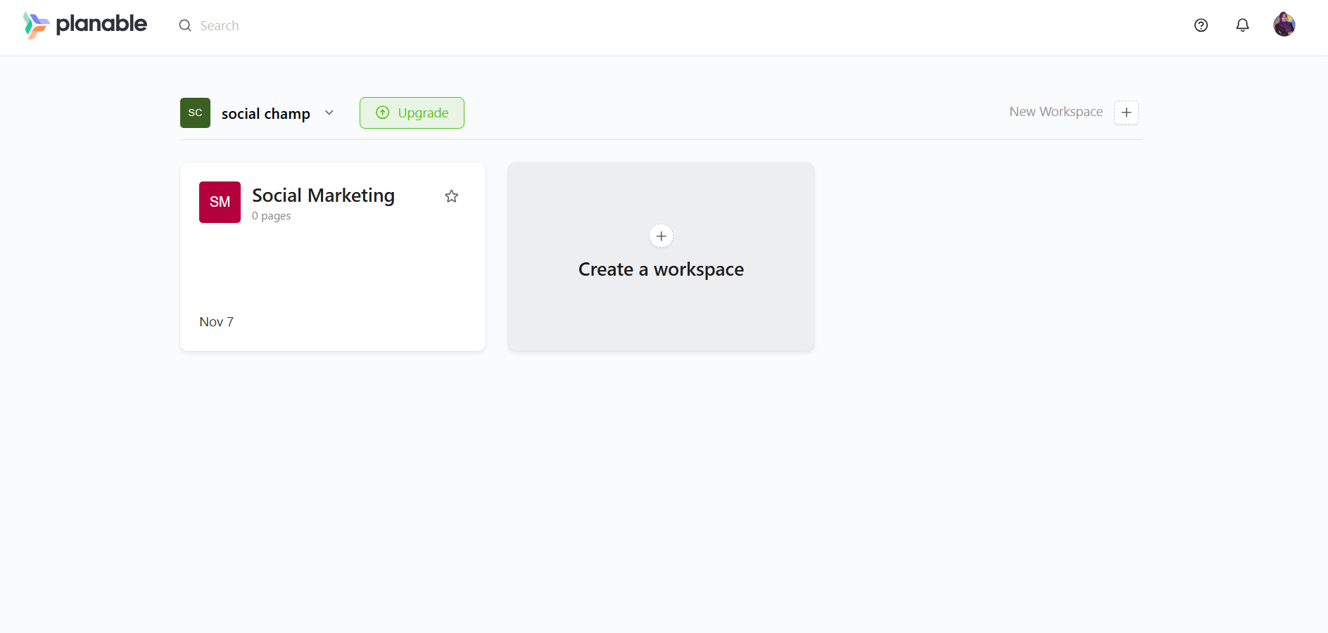Planable’s Dashboard
