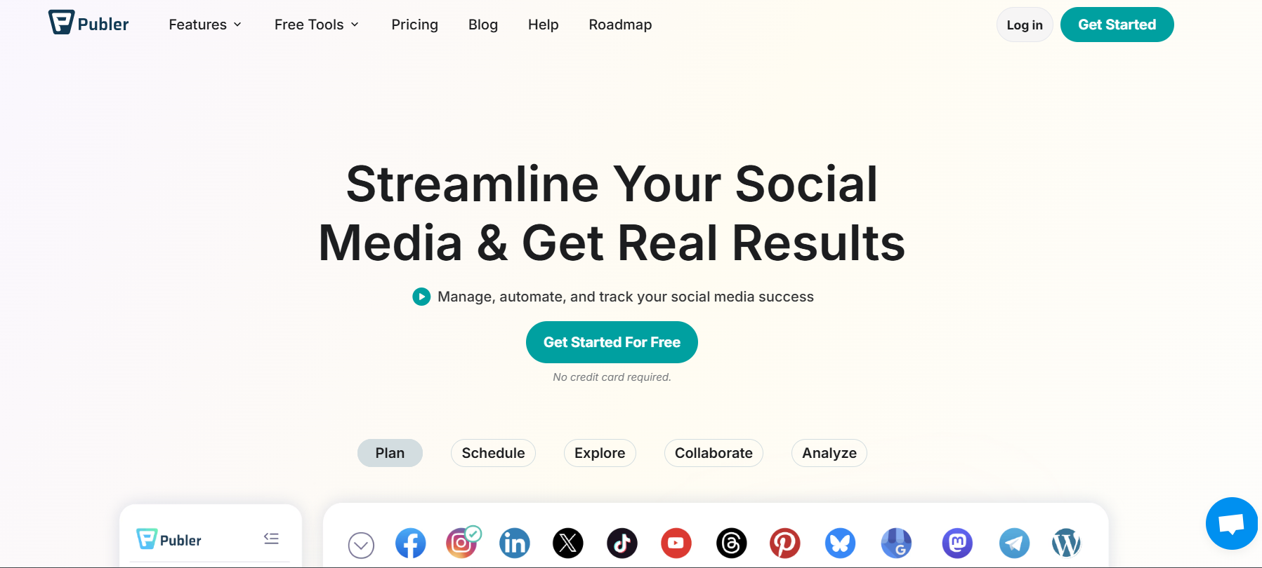 Publer’s Landing Page