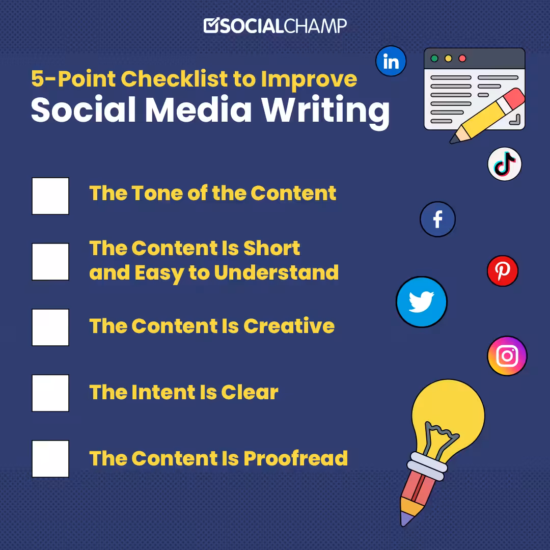 A 5-Point Checklist to Elevate Your Social Media Content Creation 4 5-Point Checklist to Improve Social Media Writing