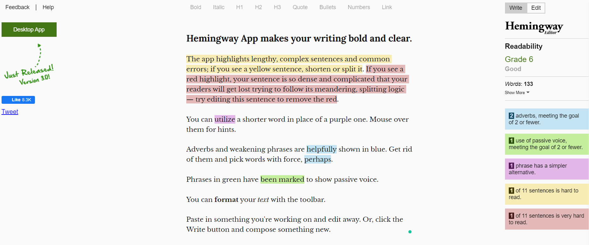 Hemingway App