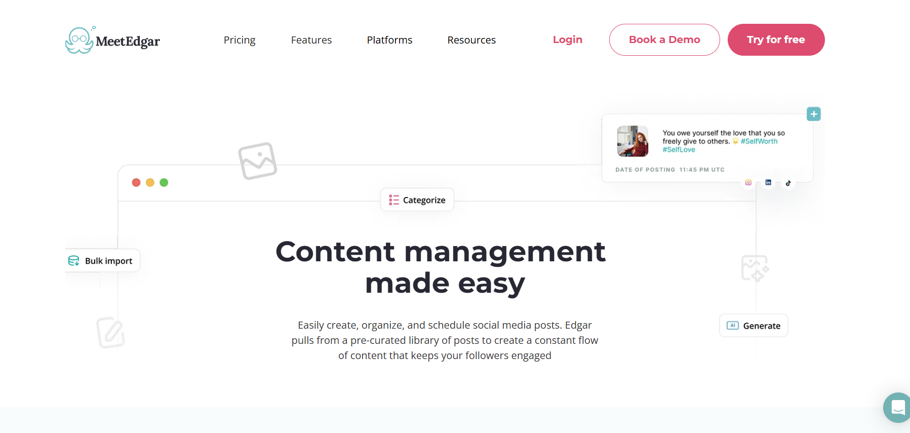 MeedEdgar Content Management Homepage