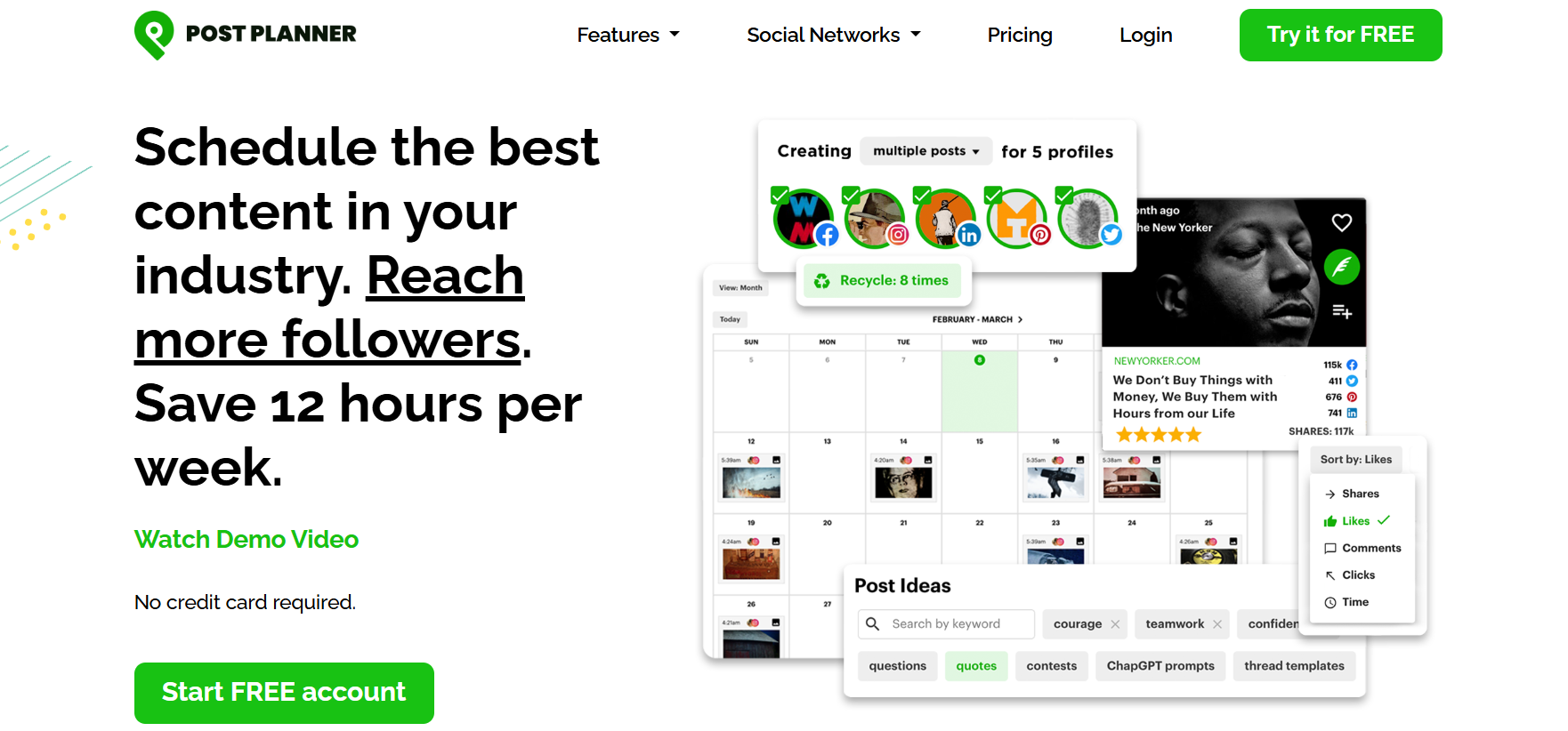 Post Planner Landing Page