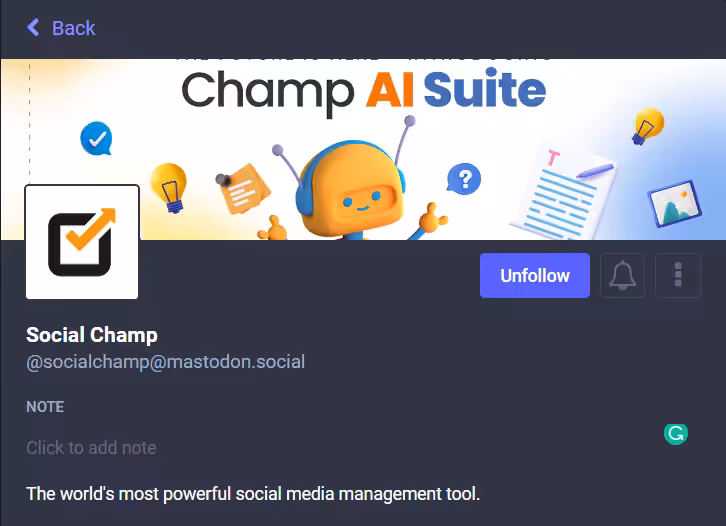 How to Schedule Mastodon Posts Easily in 2026 26 social champ mastodon profile