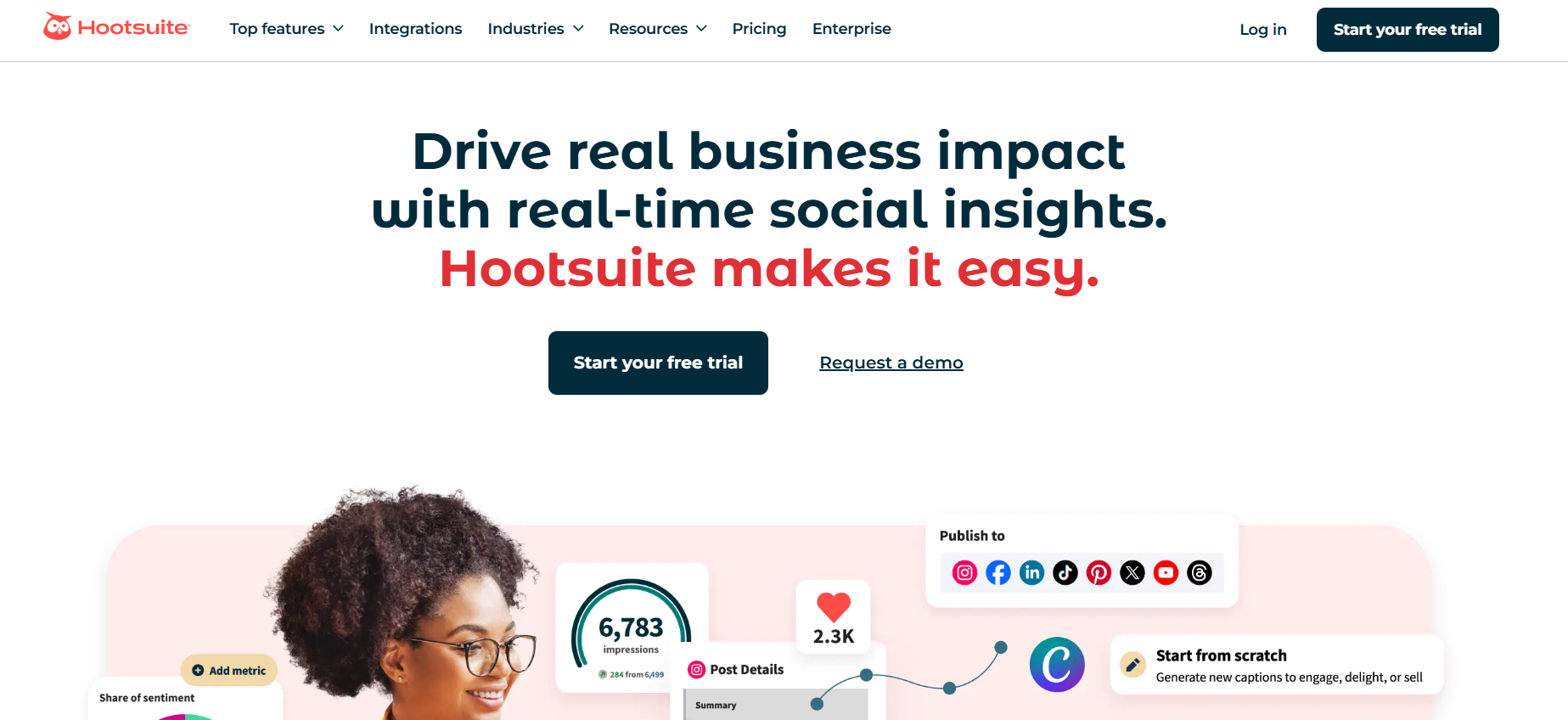 Hootsuite’s Landing Page