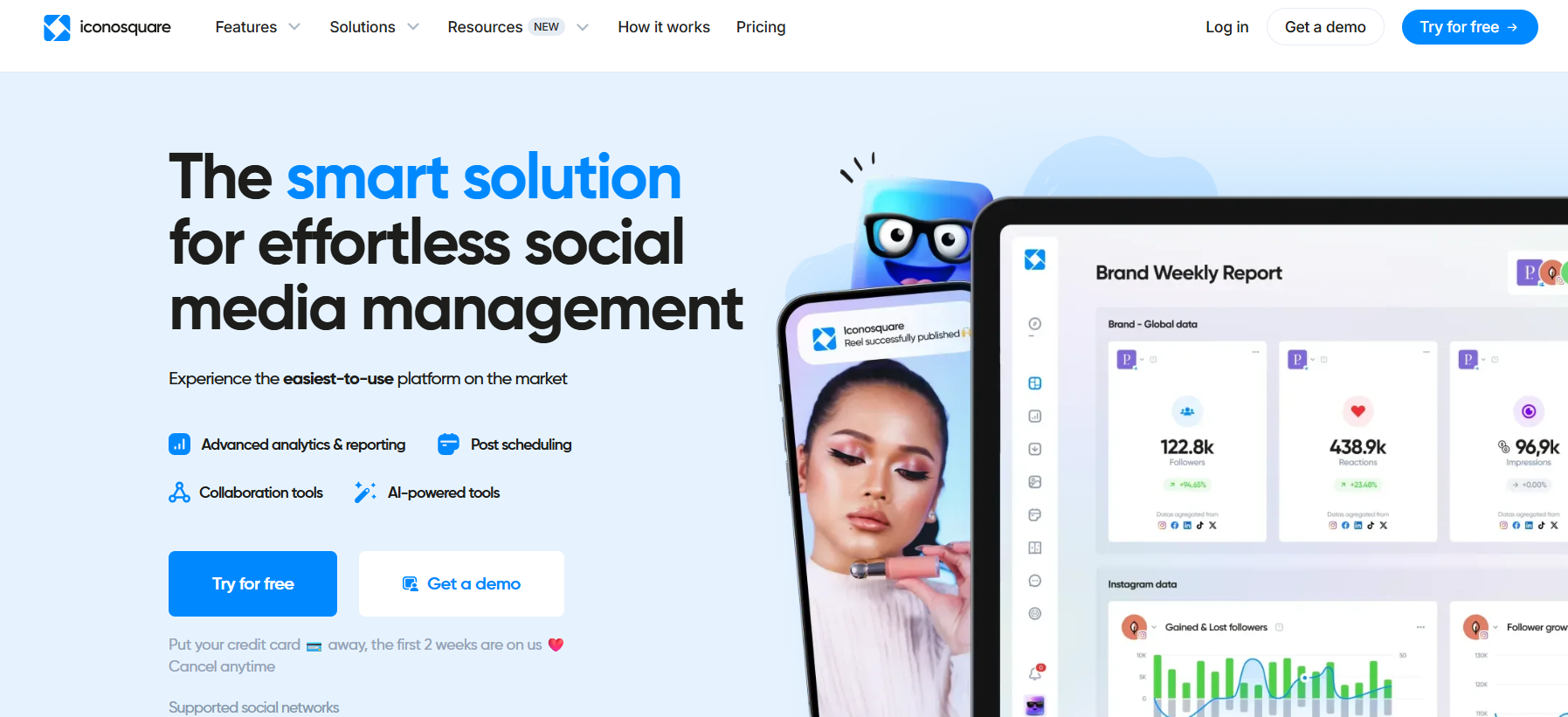 Iconosquare’s Landing Page