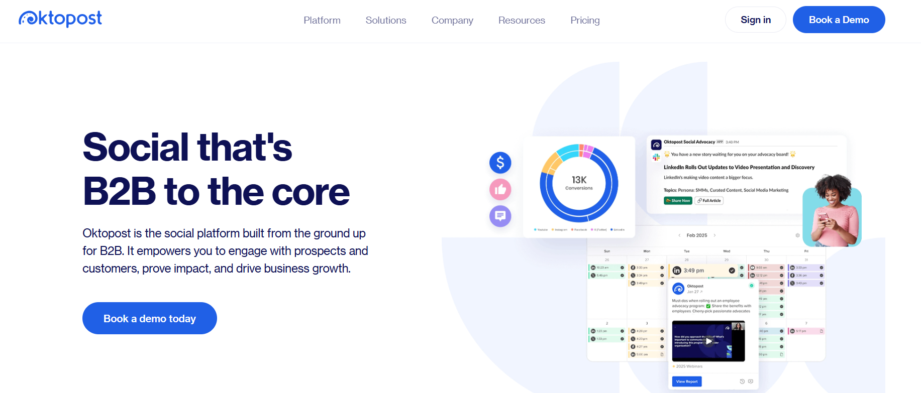 Oktapost’s Landing Page