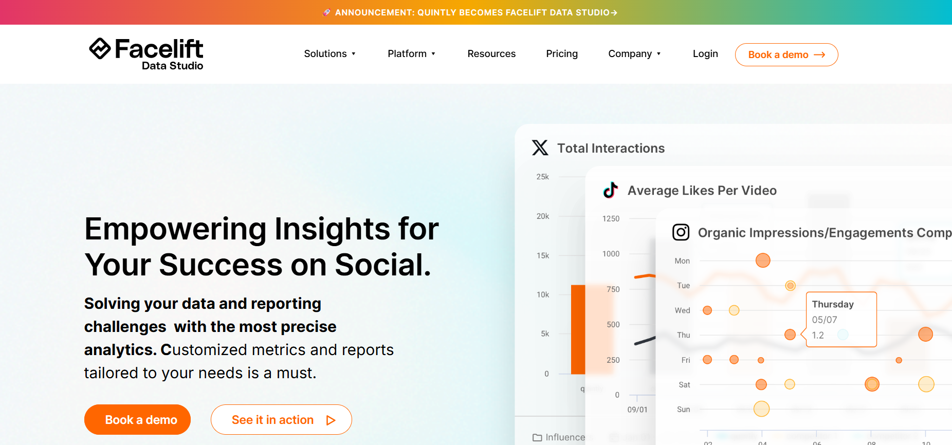 Quintly’s Landing Page